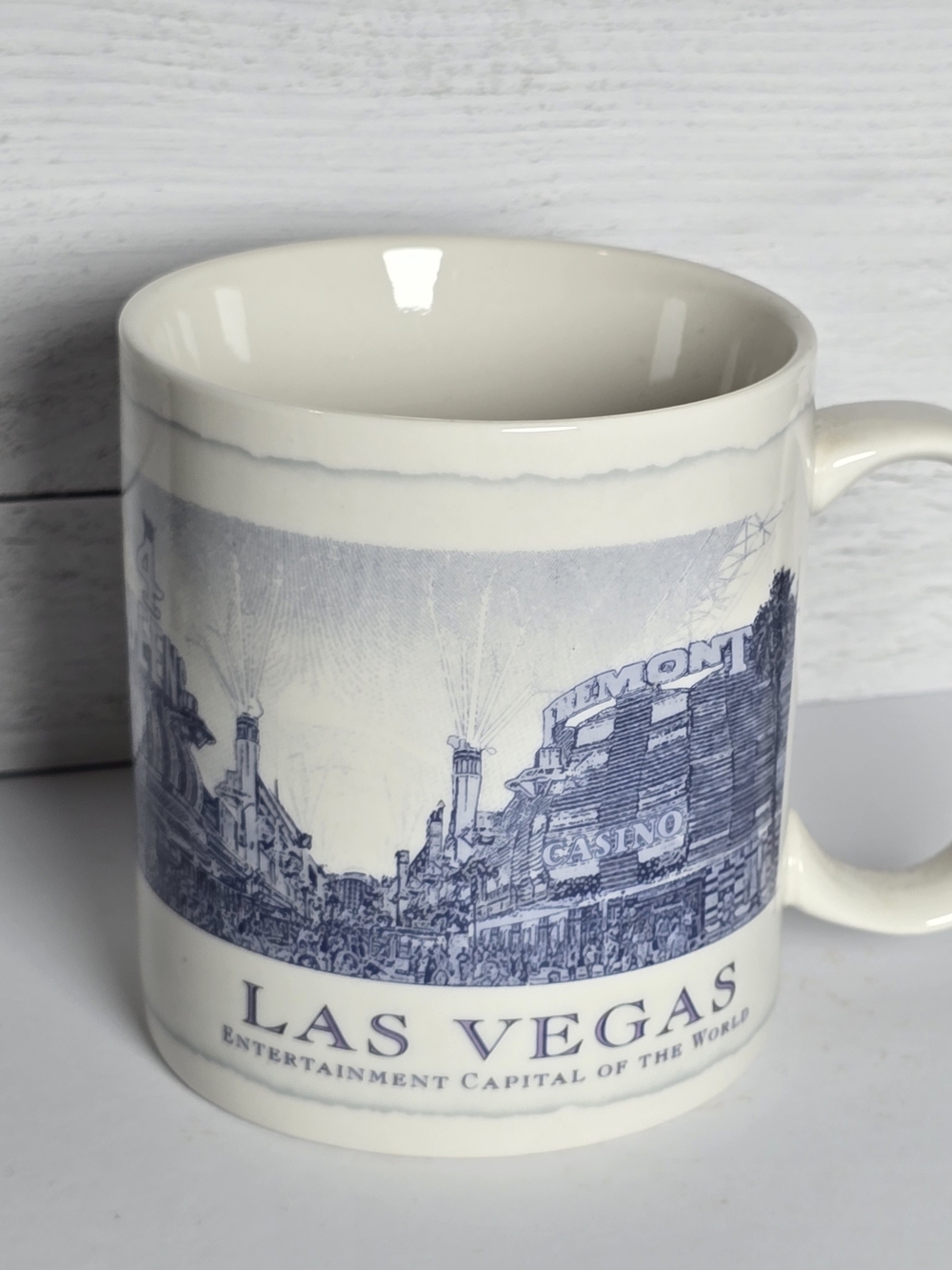 Starbucks Las Vegas Strip Coffee Mug White and Blue Collector City Cup